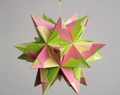 SALE - Origami paper ball -  Kusudama  "Tornillo". Spring inspiration. Light and air. - Waveoflight
