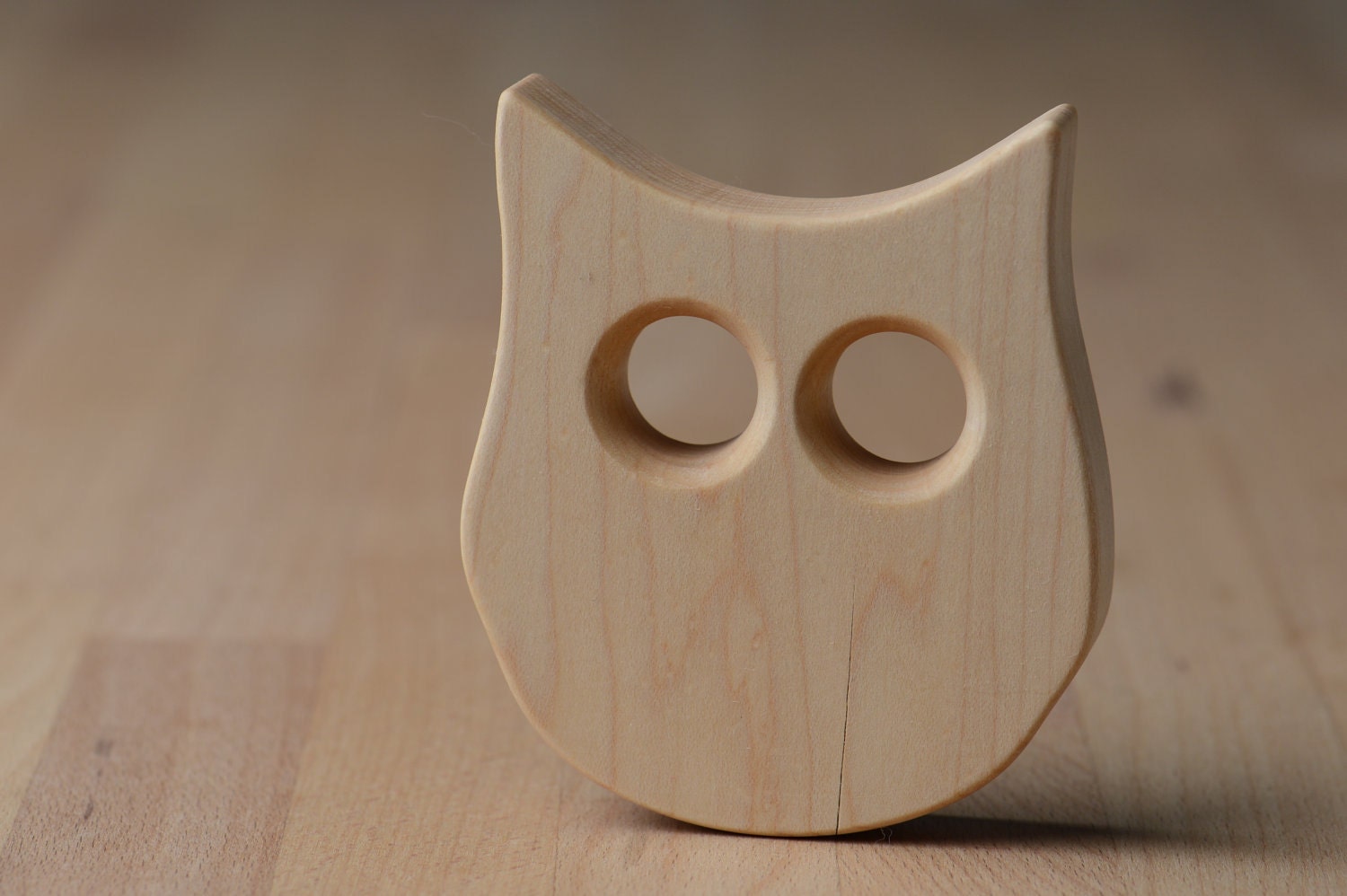 Wood Teether owl wooden toy natural baby toy photo prop