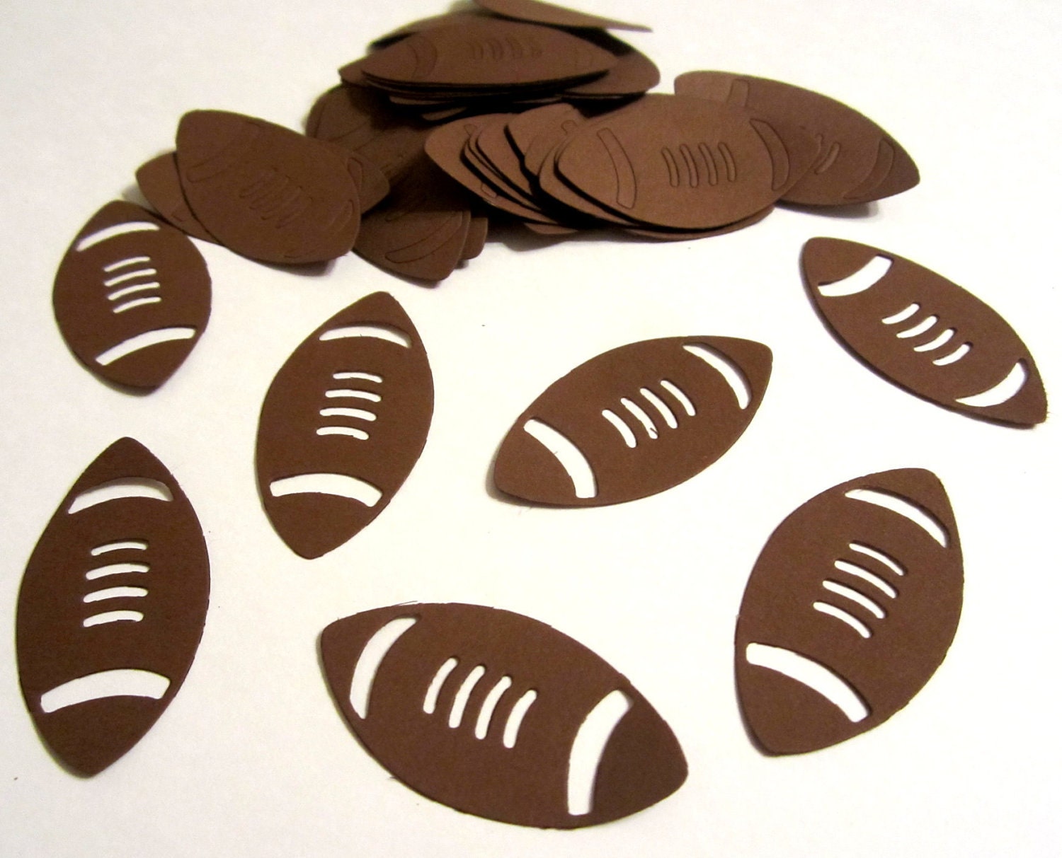 25 Football Team Paper Piecing Embellishments Tag Confetti Punchies Cupcake Toppers