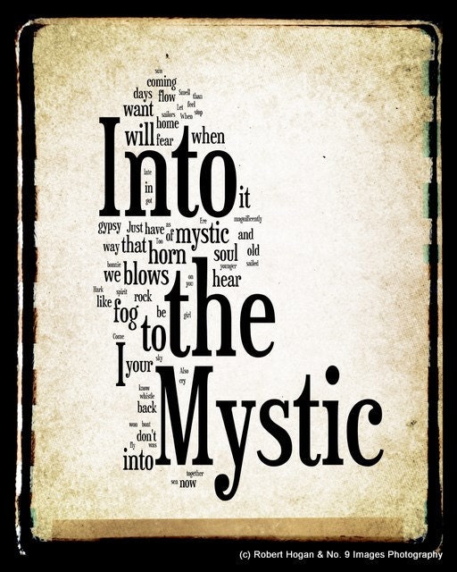 Into the Mystic Lyrics - Van Morrison - Word Art Woodblock Print - Gift Idea