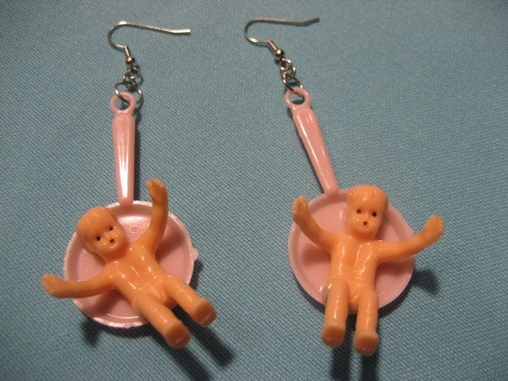 Fried Baby Earrings in Pink