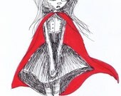 Red 8x10 sketch print