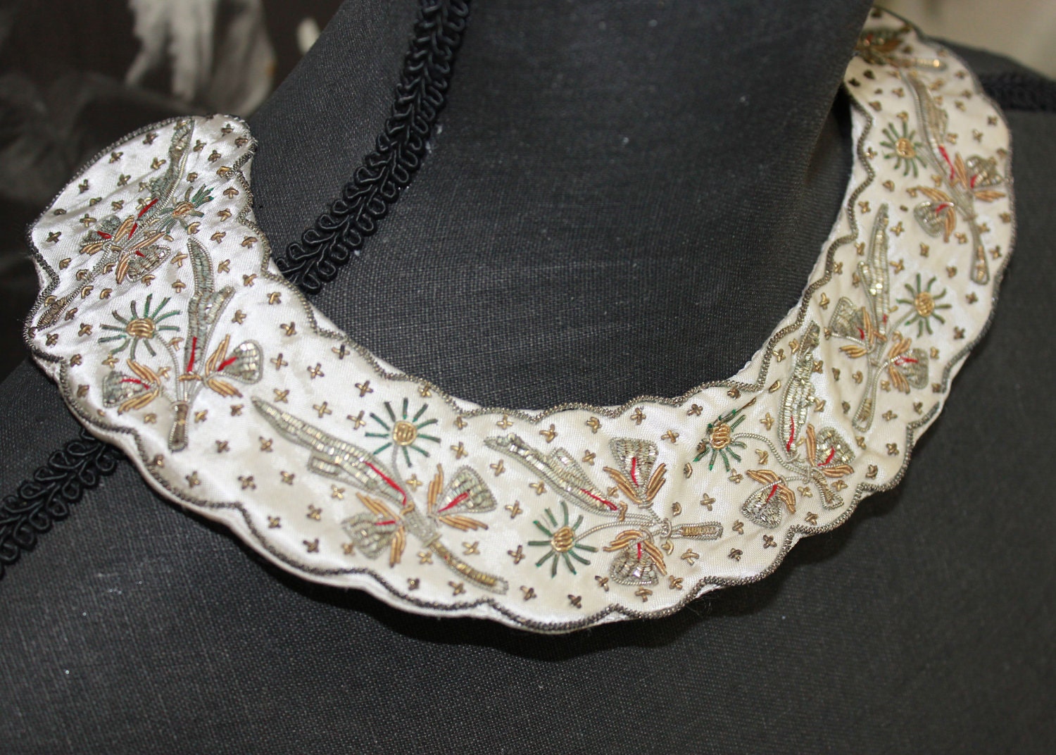 Vintage Beard and Barr NY Beaded Collar -Handmade in India