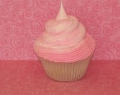 FAKE CUPCAKE, Princess Pink White Swirl Frosting, Fairy Dust Sprinkles, Silver Liner, Photo Props, Party Decor, Home, Kitchen, Bakery Shop