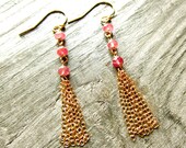 Swimming Pools Pink Sapphire Tassle 14kt Gold Filled Earrings