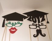 Graduation Party  Photobooth Photo Props - Set of 6 - Graduation Hat - Graduation Glasses - Class of 2012