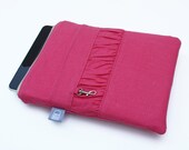 Pink iPad Case for  iPad 3, iPad 2 or iPad 1 in Linen Fabric (CUSTOM ORDER)