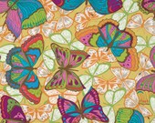 1 Fat Quarter Cocoon Liv Coral  Butterflies, by Valori Wells  Designer Fabric, Modern Fabric