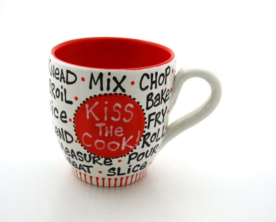 Kiss the Cook mug, great gift for mom, someone who loves to cook, gourmet chef