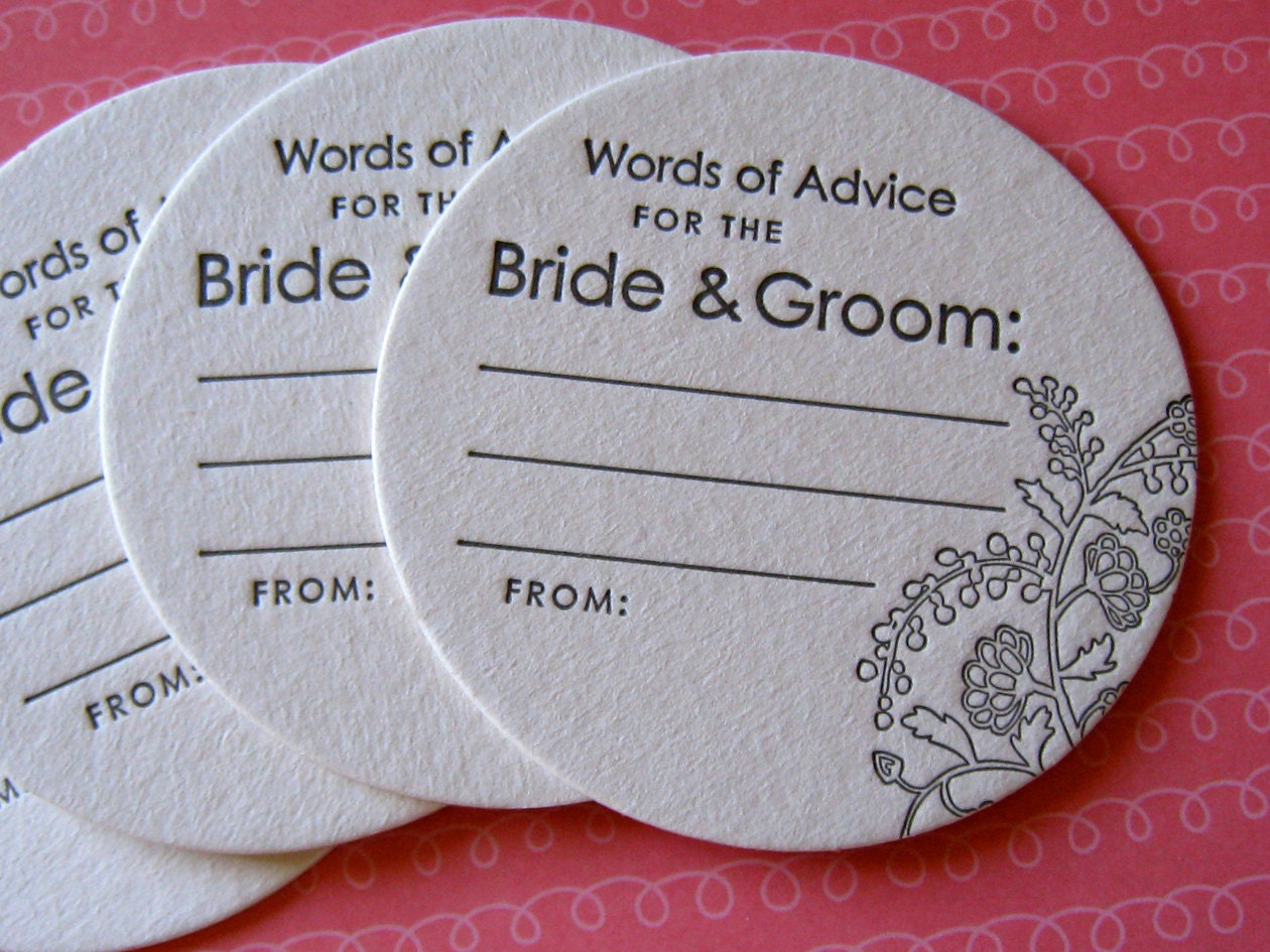 Letterpress Coasters Bulk- bride and groom