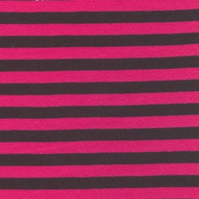Cotton Interlock Knit by Patty Young for Michael Miller Fabrics, Clown Stripe in Cocoa, 1 yard
