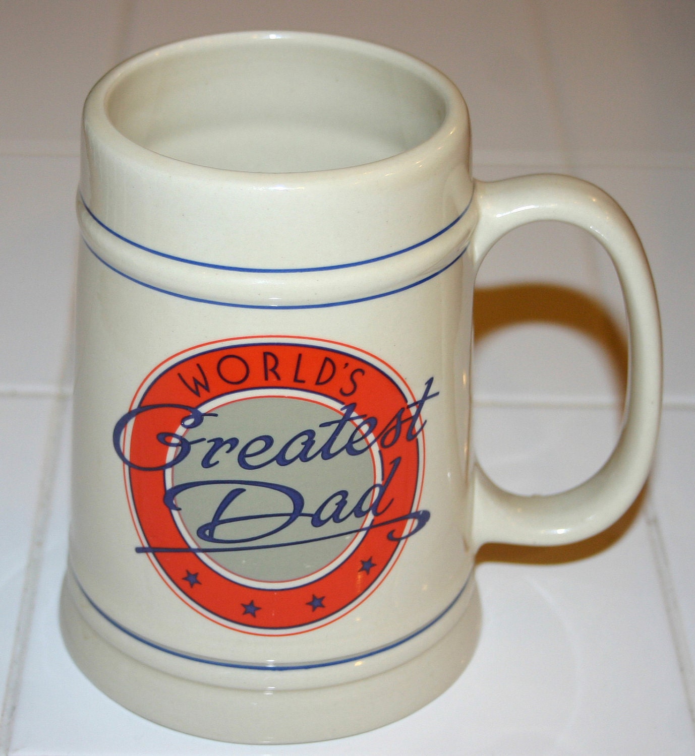 Vintage 1980's Worlds Greatest Dad Stein Mug Great Fathers Day Gift