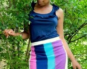C L E A R A N C E--flyTie original patchwork bold color knit mini skirt lrg/xlrg