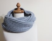 Infinity Grey Cowl Winter Fashion Fall Trend Hand Knit Gift For Him For Her Holiday Fashion READY TO SHIPPING