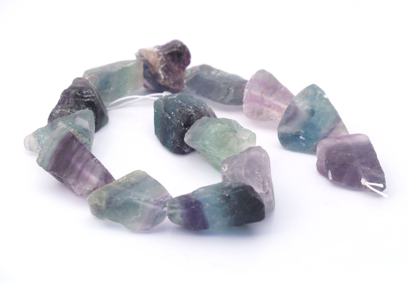 GIANT Fluorite rough NUGGET beads Green Purple 30-40mm 15"