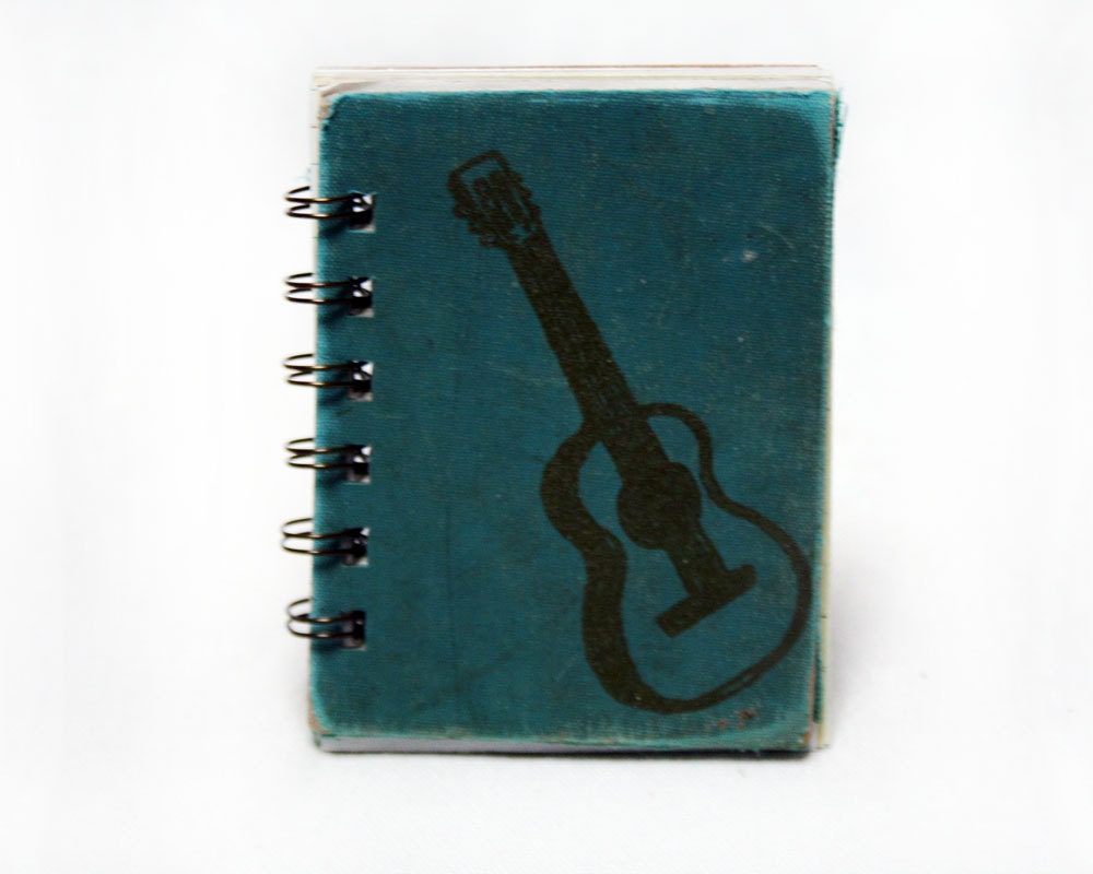 Midnight Blue Acoustic Guitar - Screen-Printed Mini Journal