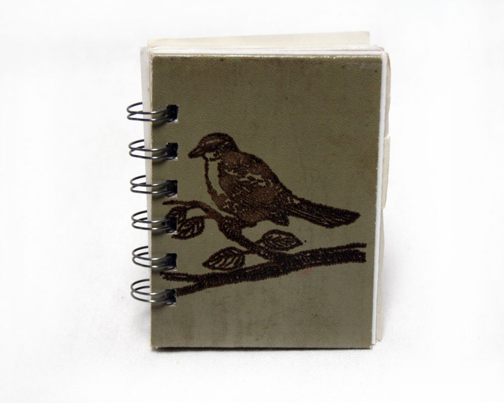 Ecru Songbird - Screen-Printed Mini Journal