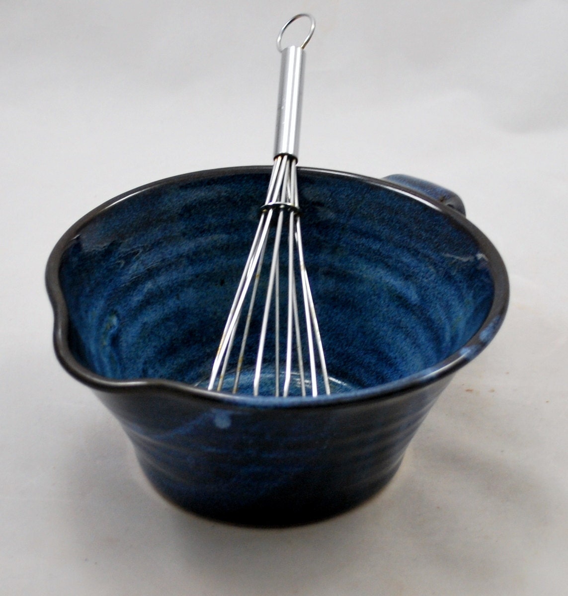 Cobalt Blue Batter or Mixing Bowl Stoneware Pottery