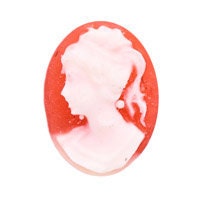 Floating Charm Cameo(coral colored)