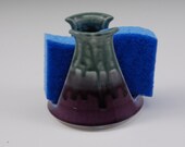 Purple and Teal green sponge holder handmade porcelain by Mark Hudak