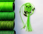 Neon Green Macrame Owl Necklace