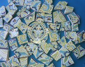 SHABBY CHIC SEAFOAM Flowers Broken China Mosaic Tiles