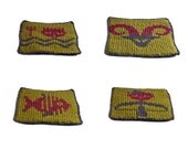 Signs of the Zodiac Knit and Crochet Coasters Olive Green Brown Rust Gift Set