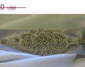 Bridal accessories, ON SALE Gorgeous Crystal Bridal Sash on Wide Silver Ribbon, The Elise TREASURY Featured Item,wedding dress sash