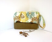 Linen and Ruffles Wristlet - Mums in Brown