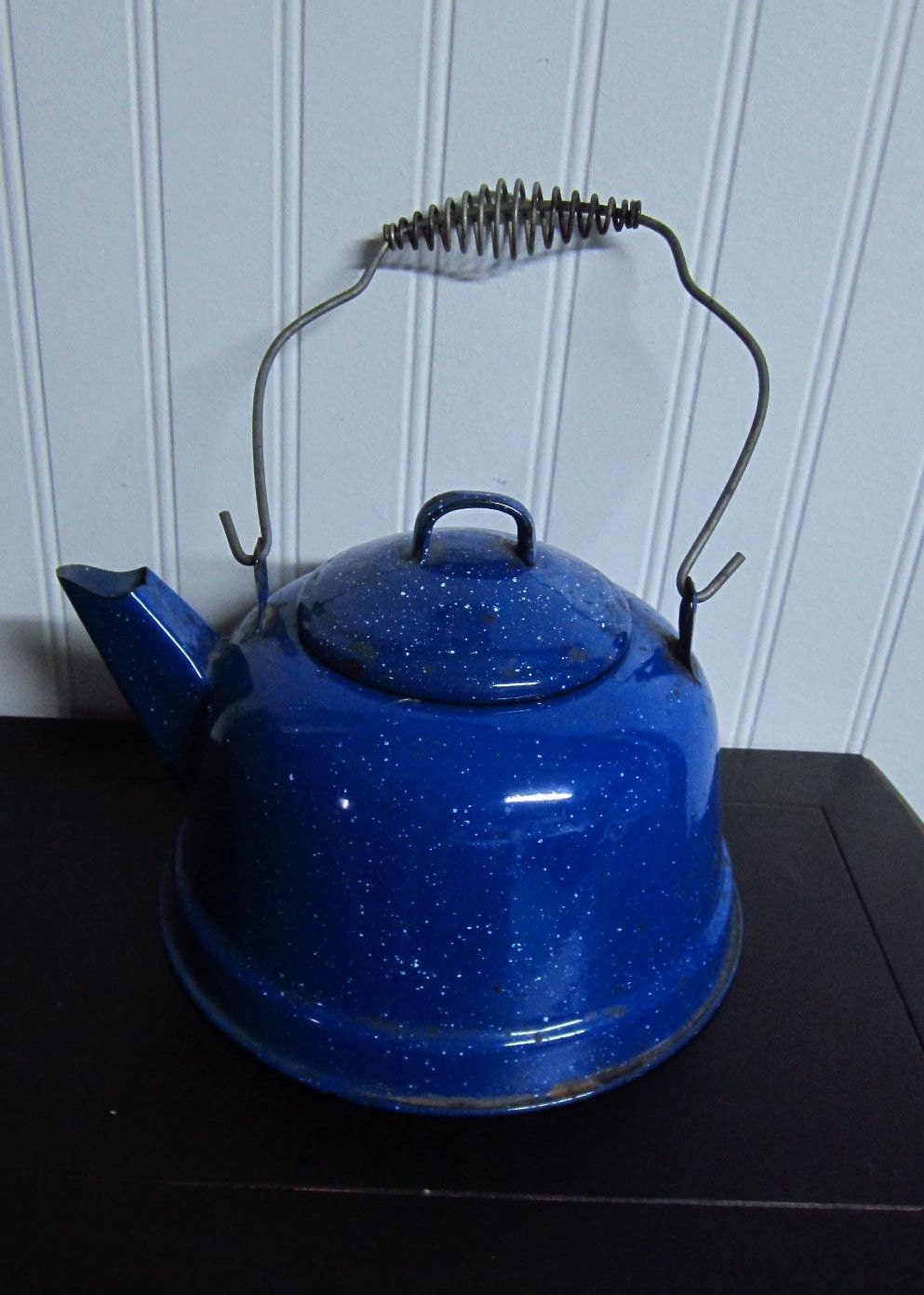 Vintage Enamel Ware Tea Kettle