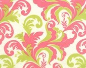 Sandi Henderson Fabric Meadowsweet Foliage Petal Pink, Designer Fabric, 1/2 yard, Sale