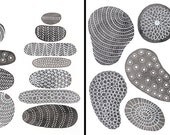River Rocks and Cairn Illustrations - Set of 2