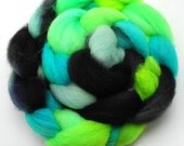 Born on a Monday -- hand dyed Texel wool roving (combed top)
