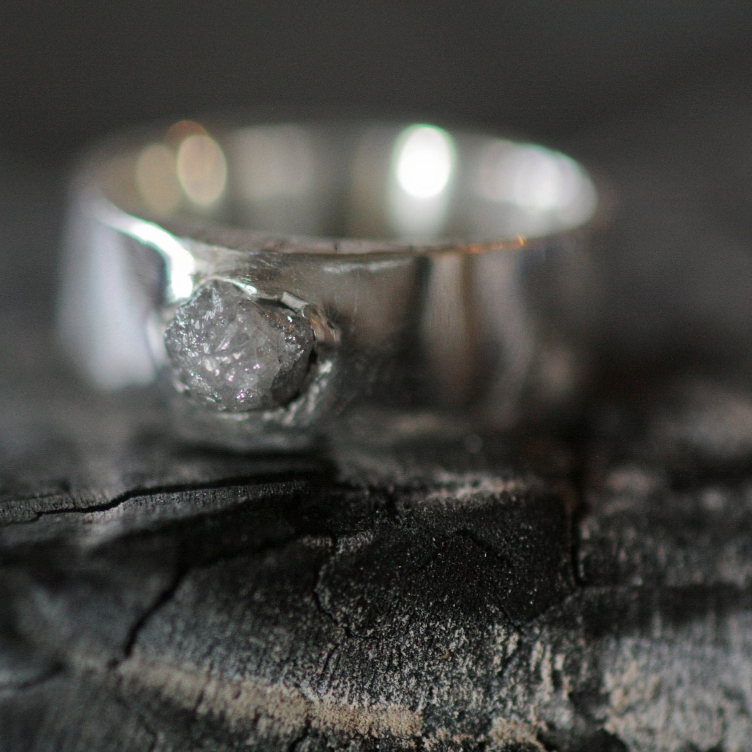 Rough Diamond Custom Engagement Ring