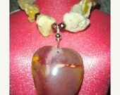 MothersDaySale Rough Love            (Bloodstone Heart, Garnets and Raw Yellow Opal Nuggets)