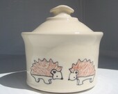 Ceramic Jar- Hedgehogs in Love- Sugar Pot- Treasure Box- Spice Jar