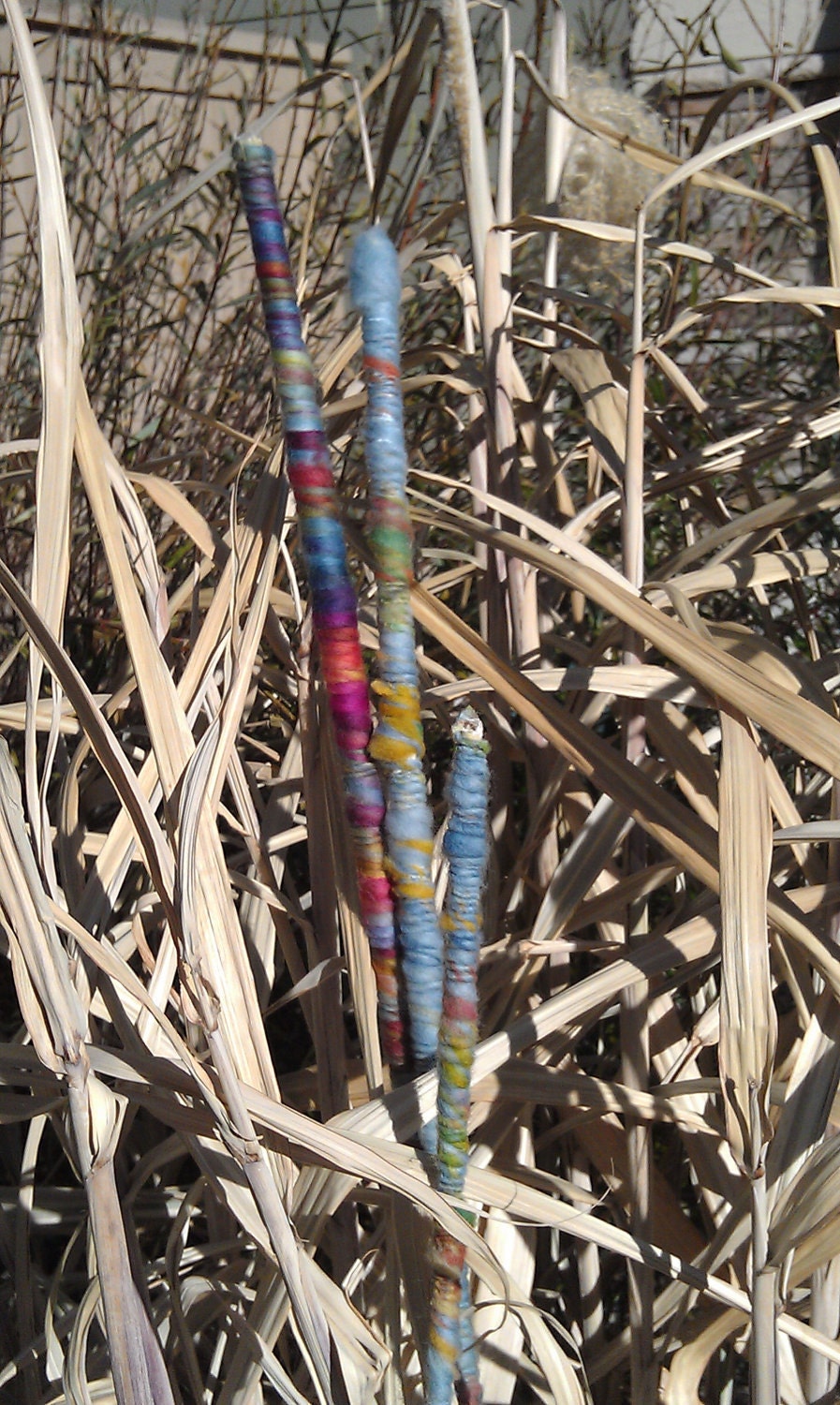 Yarn Stixx set of 3 ooak handspun wool colorful bold and so unique