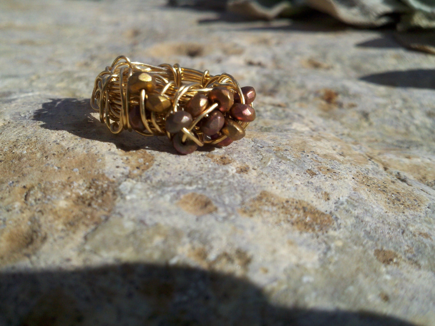 Cocoa Bean Ring. Merlin's Gold US 7 luxurious