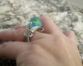 Robin's Egg Blue Ring Nebulus Alpaca Silver size 7 US