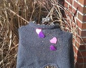 Angora and Wool Wrap 4 Heart Grey pink purple very soft Perfect gift ooak