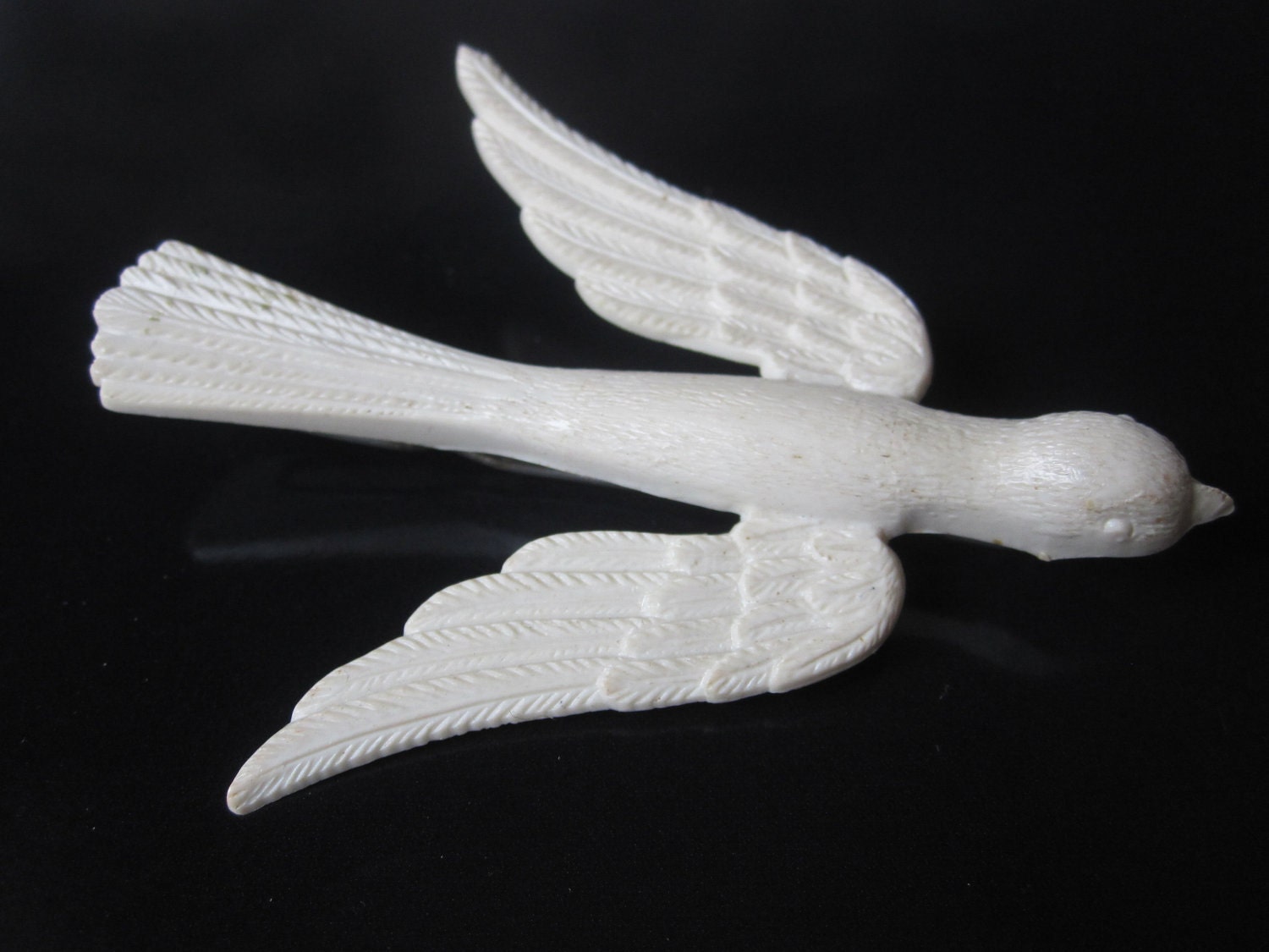 vintage barrette , Large white bird