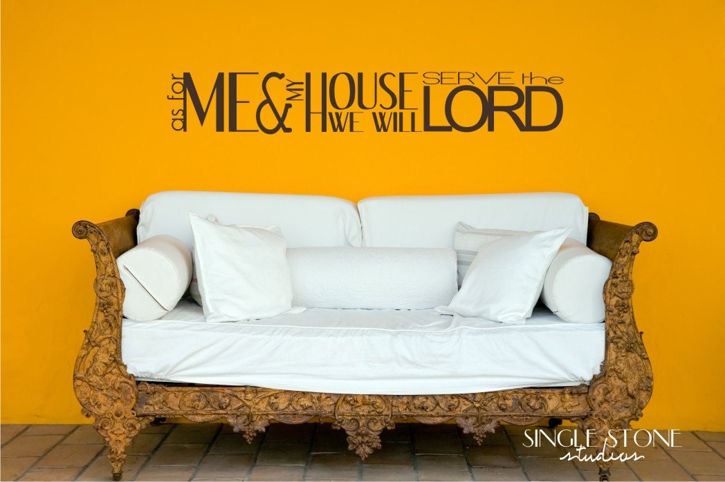 Bible Quote Wall Decal As For Me and My House - Subway Art Vinyl Stickers
