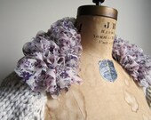Knit shrug. Wheat.  Purple. Pink.