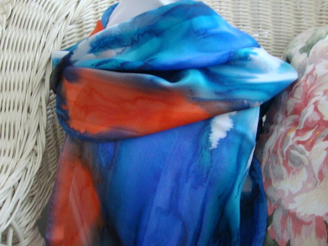 Hand Dyed Denver Broncos or Florida Gators Silk Scarf