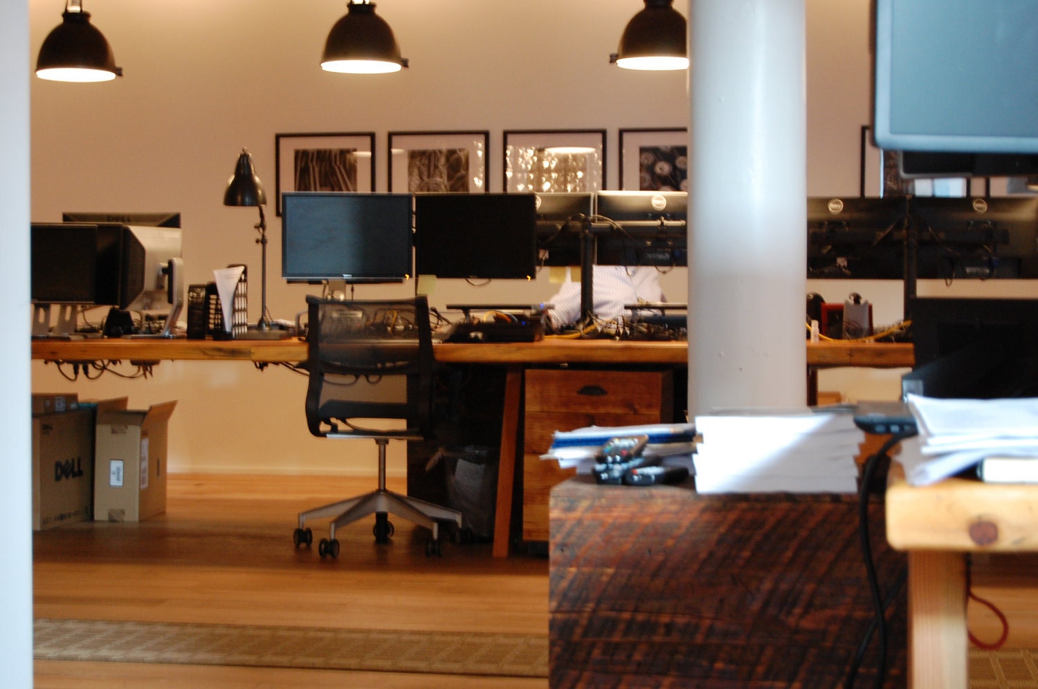 Office Desk - Reclaimed Wood Center Trading Desk