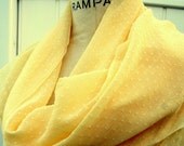White Polka-Dot Scarf, Chiffon,Spring Color, Soft, Lightweight Scarf, Pineapple Yellow, Scarf, Free Shipping - By PIYOYO