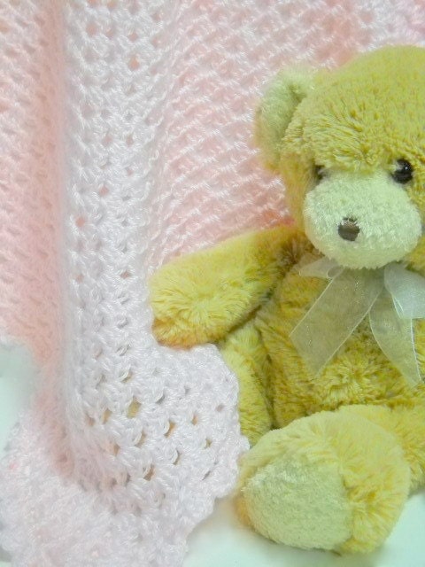 Pink Crocheted Baby Blanket Baby Shower Gift