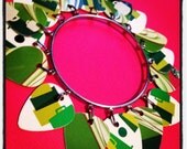 GREEN upcycled gift card charm bracelet