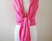 Pink Poppy Shawl, Bubble Gum Pink Scarf, Wrap, Bridesmaids, Wedding, Bridal Party, Summer,