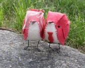 Red Love Birds Wedding Cake Topper